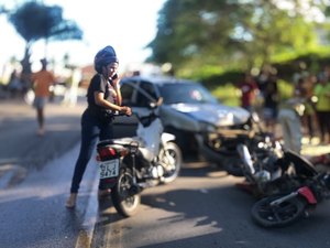 Acidente entre carro e moto deixa duas vítimas em São Miguel dos Campos