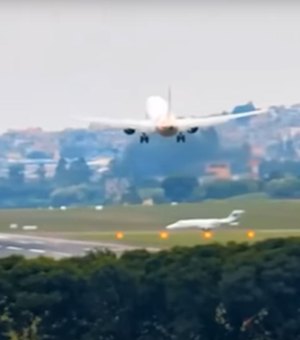 [Vídeo] Avião da Gol arremete após jatinho se aproximar da pista do aeroporto em Guarulhos sem autorização