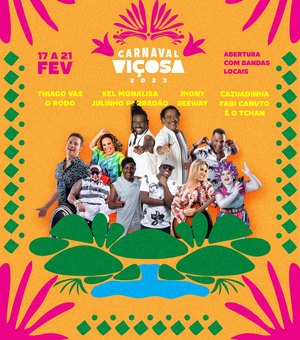 Viçosa anuncia a programação do Carnaval 2023; É o Tchan é a grande atração