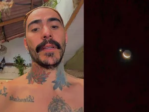 Influencer que diz ter visto ovni filma encontro entre a Lua e Vênus