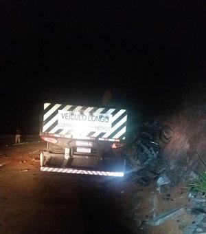 Motorista morre em acidente entre carreta e carro na BR-101, em Messias