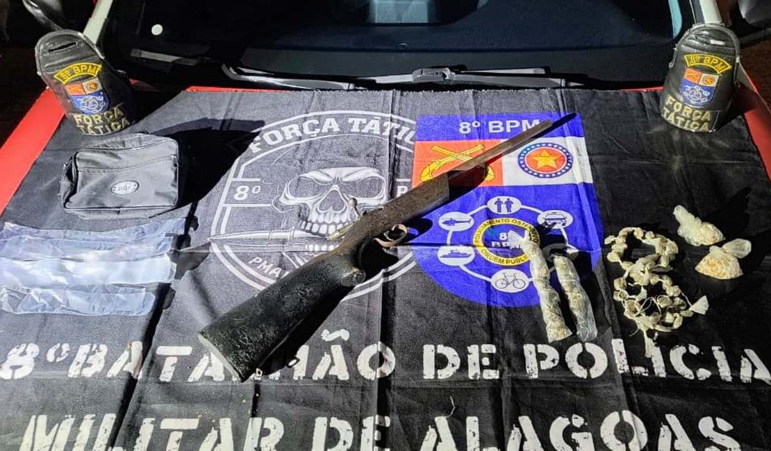 32 armas de fogo e 16 kg de entorpecentes são apreendidos durante uma semana em Alagoas