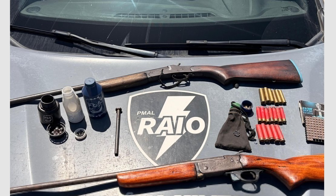 Polícia Militar apreende armas de fogo e munições no Benedito Bentes