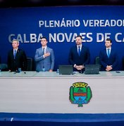 Caio Bebeto e Neto Andrade tomam posse como vereadores na Câmara de Maceió