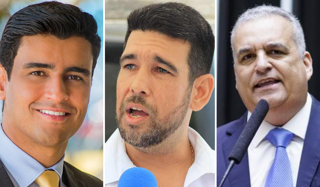 Com JHC e Alfredo Gaspar do lado, Bruno Lopes tenta diminuir vantagem de Júnior Menezes nas pesquisas