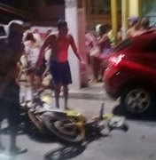 Colisão entre carro e moto deixa dois feridos em São Miguel dos Campos