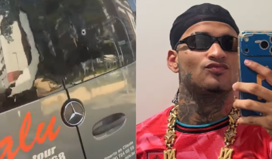 Imagens mostram van do cantor Anderson Neiff atingida por tiros; artista ficou ferido