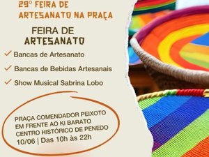 Primeira edição junina da “Feira de Artesanato na Praça” será neste sábado, 10