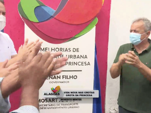 Renan Filho visita moradores durante inauguração de obras na Grota da Princesa, no Benedito Bentes