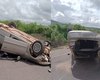 Carro capota após roda se soltar e deixa duas pessoas feridas na AL-220