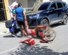 Motociclista perde o controle e bate em dois veículos na Avenida Ceci Cunha