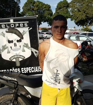 Jovem é perseguido e preso com moto roubada na zona rural de Arapiraca