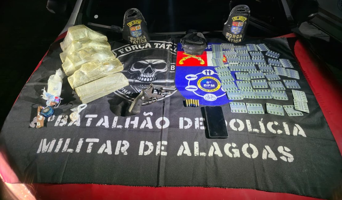 Armas de fogo e drogas são apreendidas em abordagens no interior de Alagoas
