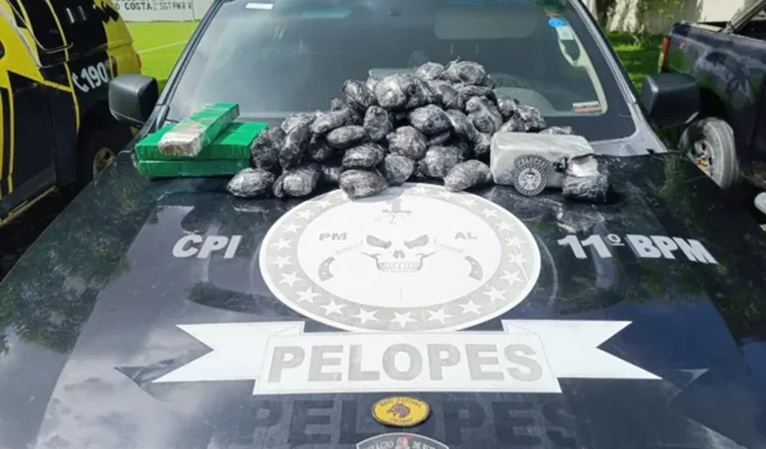 Mais de 15kg de drogas são apreendidas durante ação policial em Penedo