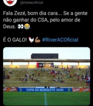 'Meme' de Thiago Neves é usado pelo River-PI para zoar o CSA