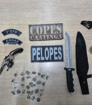 Homem é preso por tráfico de drogas e porte ilegal de arma na zona rural de Delmiro Gouveia