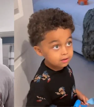Menino de 4 anos viraliza ao ver o pai sem barba pela primeira vez