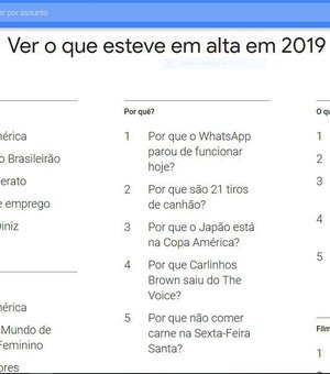Veja o que esteve em alta no Google no Brasil em 2019