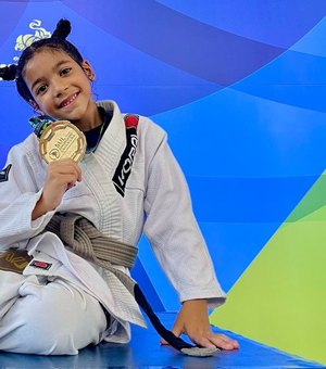 Alagoana de 6 anos vence campeonato Sul-Americano de jiu-jitsu no Rio de ﻿Janeiro