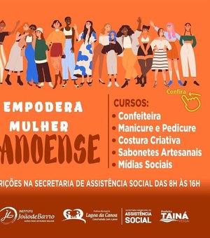 Prefeitura de Lagoa da Canoa abre inscrições para cursos profissionalizantes para mulheres
