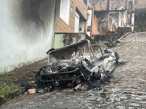 [Vídeo] Buggy pega fogo em ladeira no município de Porto Calvo