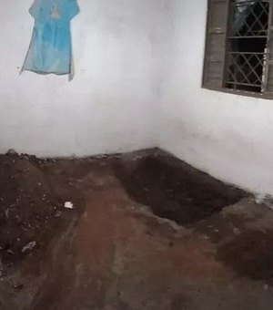 Mãe encontra corpo da filha enterrado em quarto
