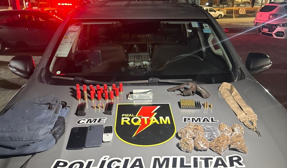 Unidades especializadas da PM-AL apreendem armas e drogas em Maceió