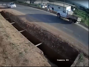 Vídeo mostra momento em que jovem é atropelada em Palmeira dos Índios
