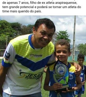Com oito anos, filho de ex-atleta com passagem no ASA é aprovado no Flamengo 