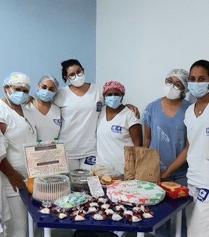 Profissionais de saúde do HE do Agreste ganham bolos e doces em ação voluntária