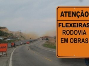Trecho da BR-101 em Flexeiras é interditado para obras de duplicação