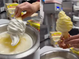 Sorvetes com cobertura inusitada chamam atenção em supermercado