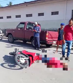 Acidente deixa motoclista ferido no Centro do município São Luís do Quitunde