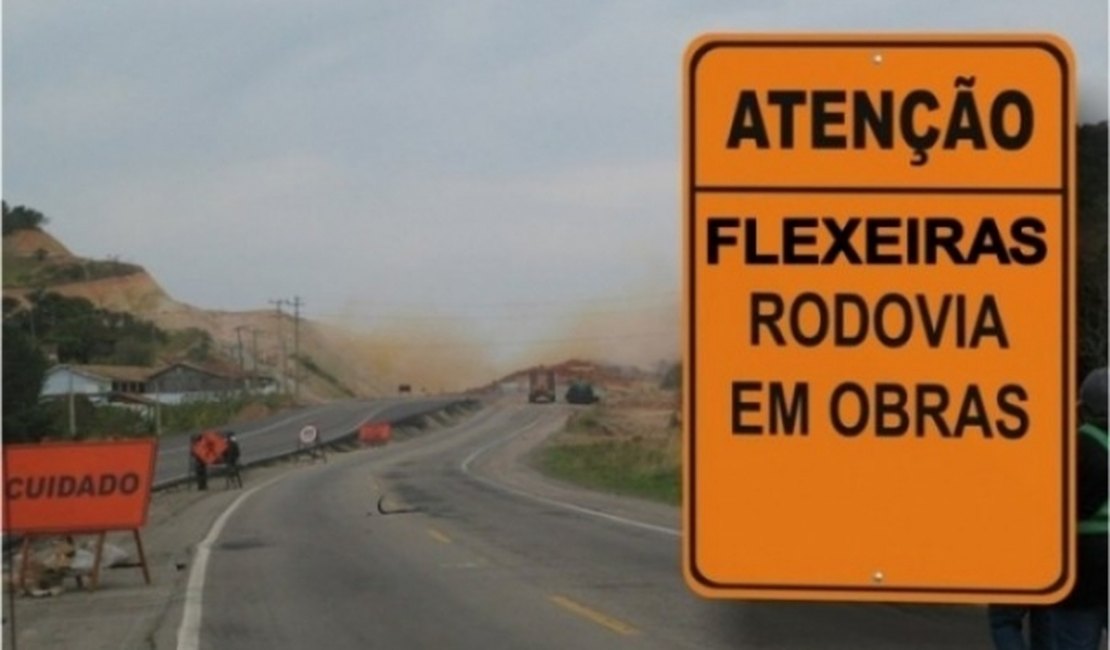 Trecho da BR-101 em Flexeiras é interditado para obras de duplicação