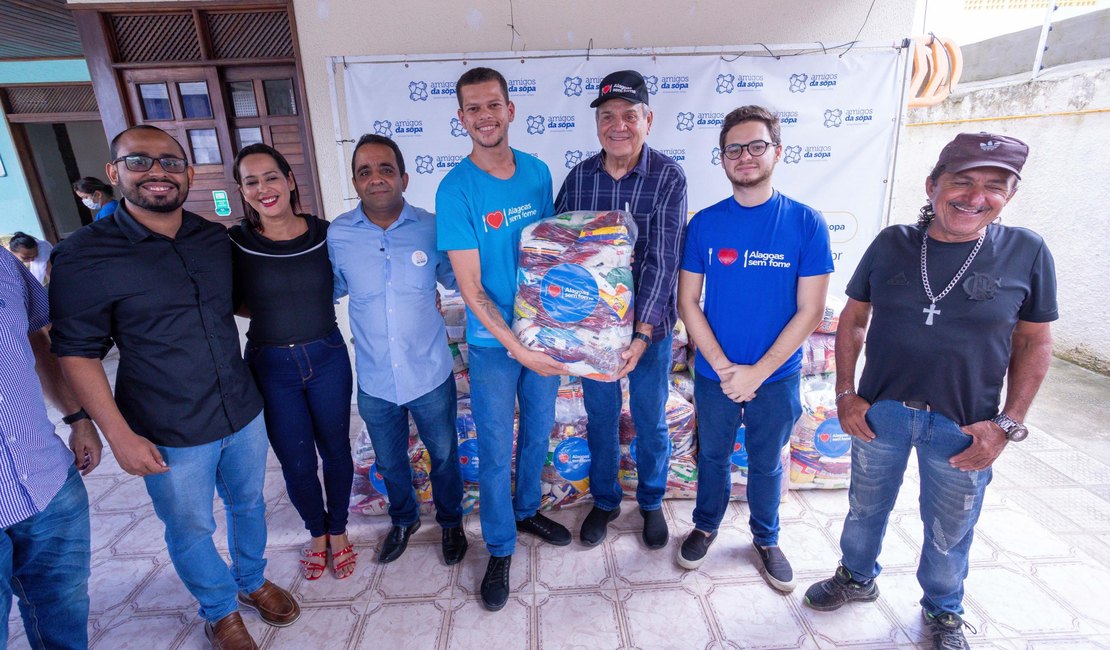 Programa Alagoas sem fome entrega uma tonelada de alimentos a instituto que atende bairros carentes