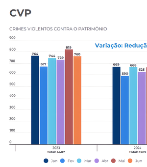 Redução dos Crimes Violentos Contra o Patrimônio marca 1º semestre de 2024, em Alagoas