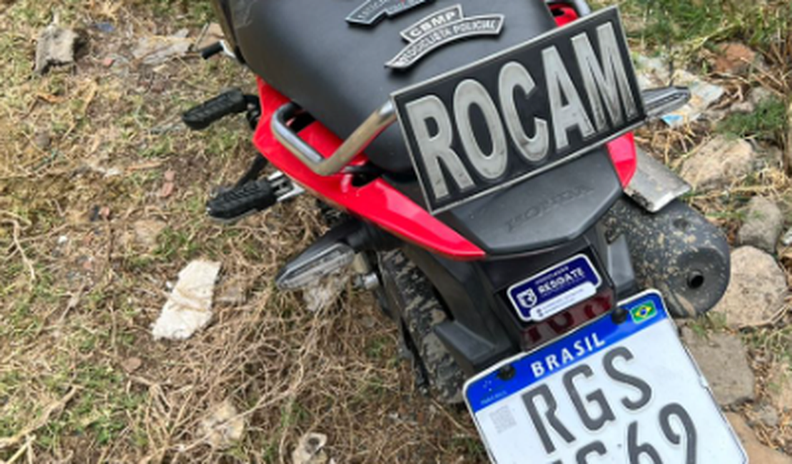 Rocam encontra moto abandonada com queixa de roubo ou furto durante rondas em Arapiraca