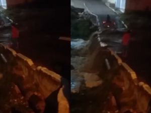 Ponte cede por conta da chuva em Santana do Ipanema