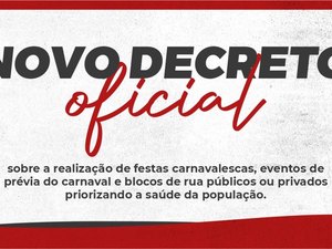 Decreto municipal da Prefeitura de Penedo suspende festas públicas e privadas durante o período do Carnaval