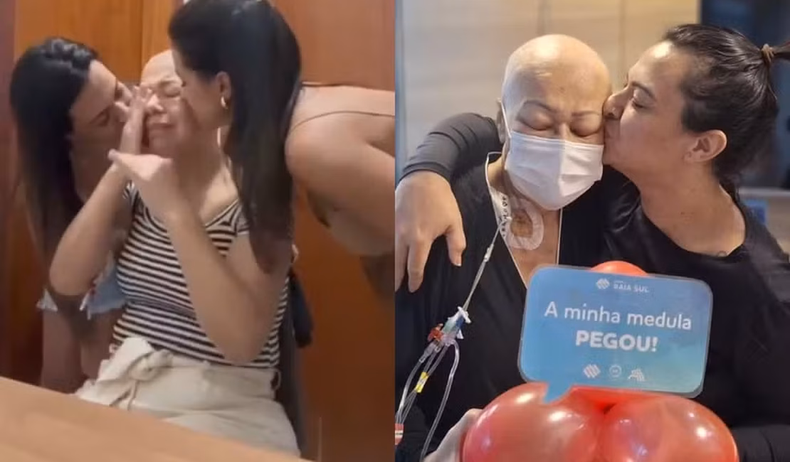 Filha doa medula para salvar a vida de mãe com leucemia