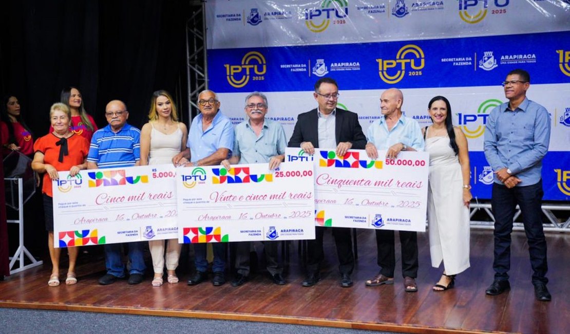 Prefeitura realiza a premiação dos ganhadores da 1ª edição do IPTU 2025