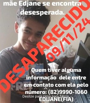 Adolescente desaparecido é procurado pela família no bairro do Manoel Teles, em Arapiraca