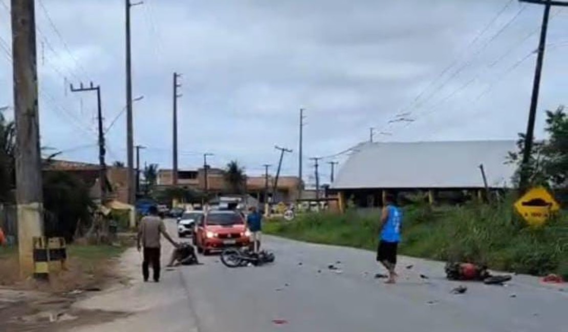Colisão entre motos deixa dois feridos na AL-105 São Luís do Quitunde