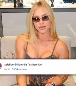 Zé Felipe comenta em foto de Virginia e debocha de post de Vini Jr.: 'Fica bem'