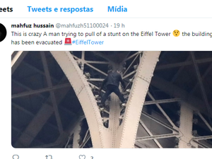 Homem escala a Torre Eiffel e é preso após chegar ao topo