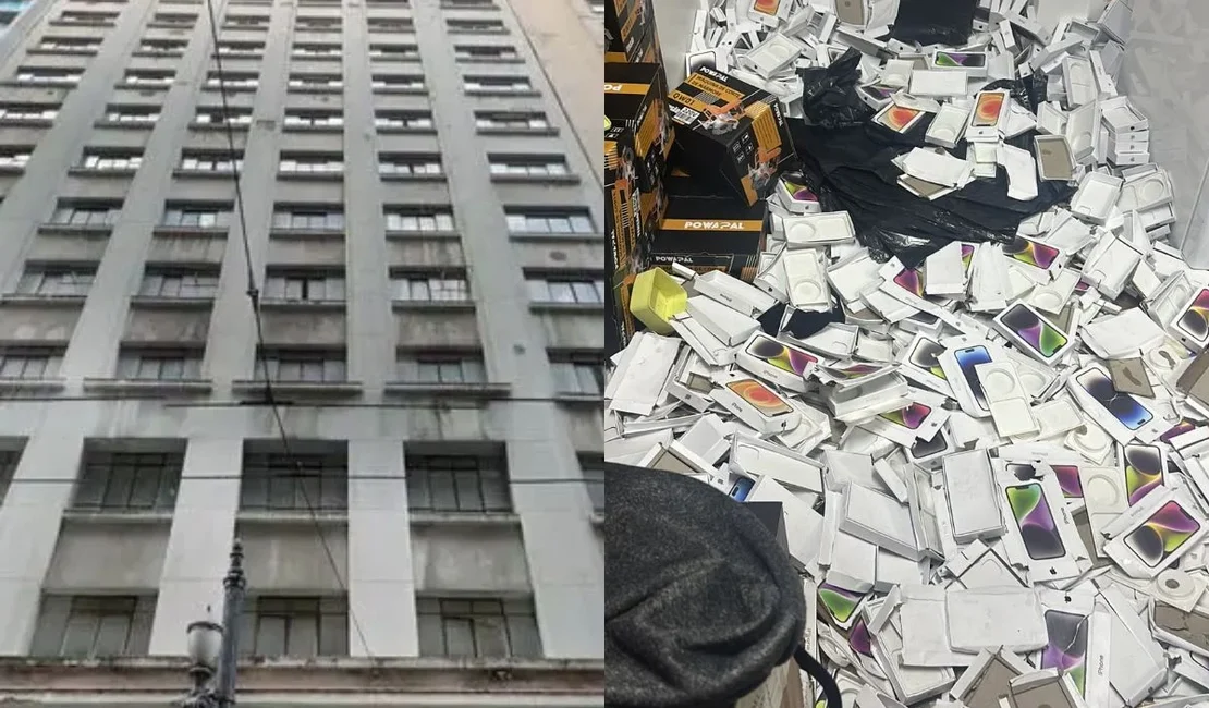 'Avalanche' de iPhone: PF faz ação em prédio com 12 andares de mercadorias