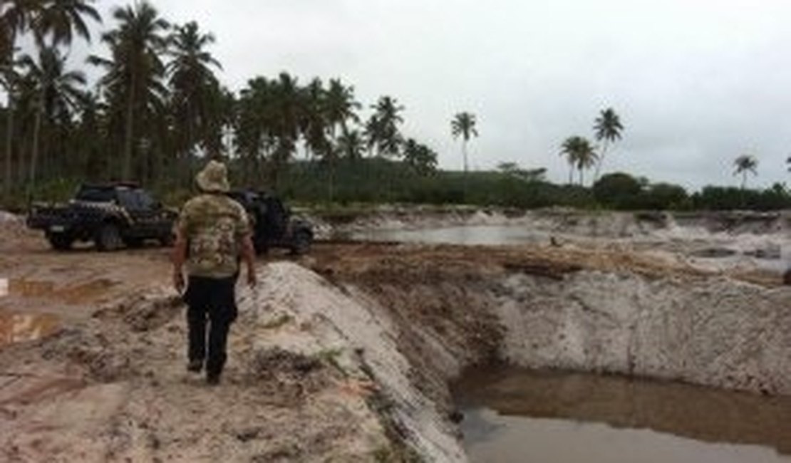 PF flagra suposta extração ilegal de areia e degradação ambiental em Maragogi