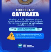 Prefeitura de São Miguel dos Milagres anuncia triagem para cirurgias de catarata