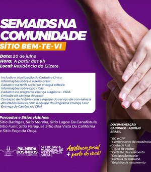 Mais uma edição da Semaids na Comunidade acontece nesta quarta (20)