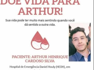 Jovem que sofreu acidente de moto em Arapiraca precisa de doações de sangue